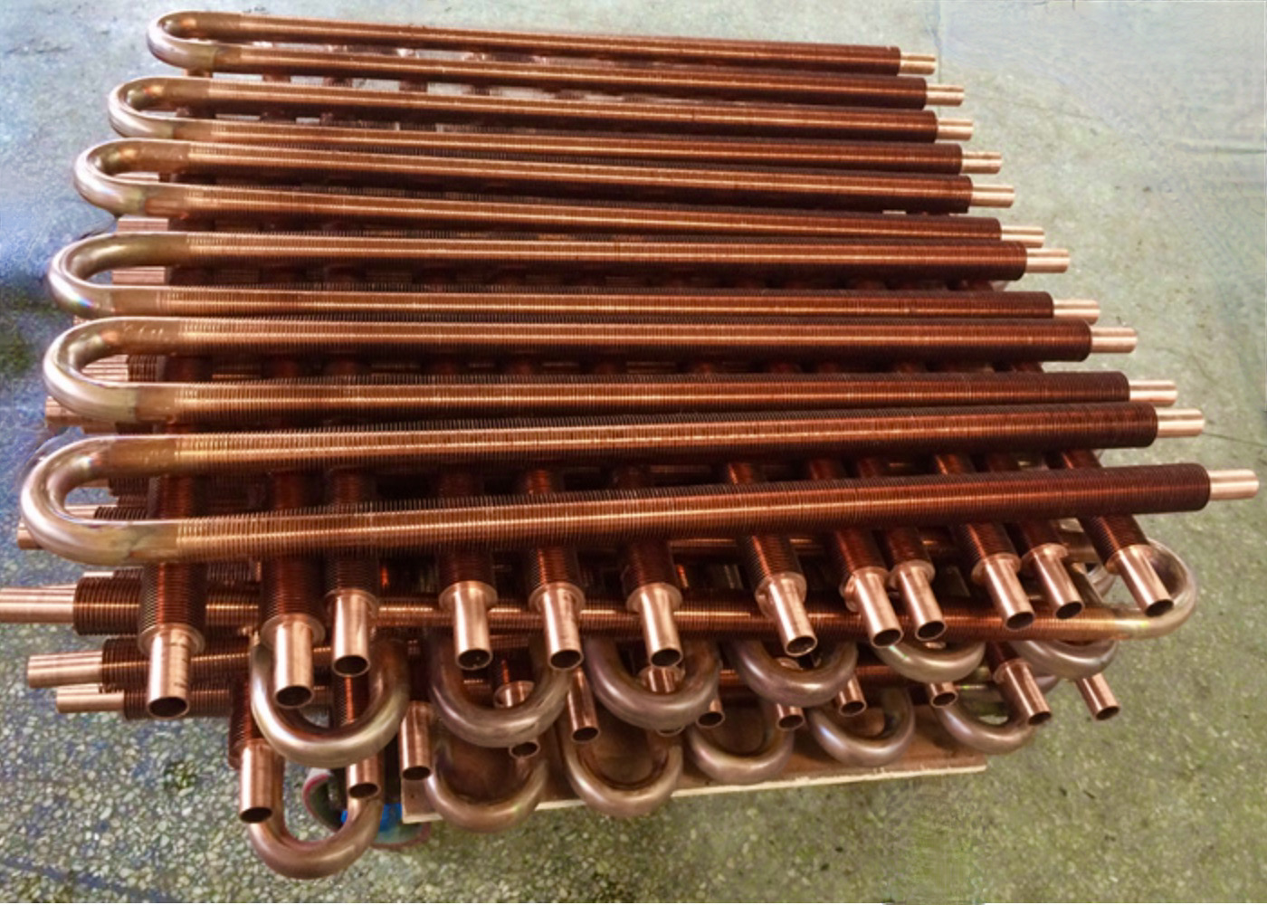 Pancake copper tubes for heat exchange